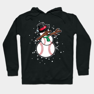 Dabbing Snowman Baseball Funny Christmas Gift Hoodie